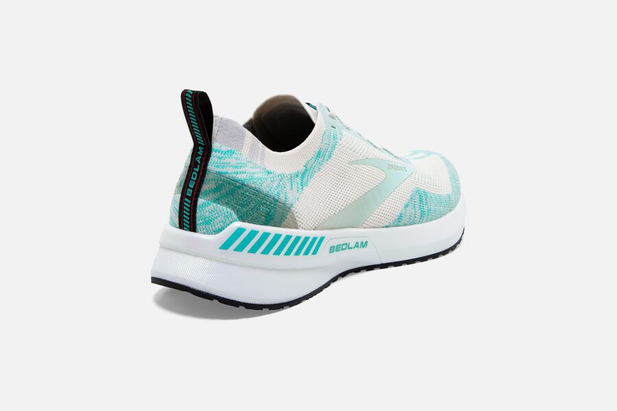 Brooks Running Shoes - Bedlam 3 Road Womens - White/Turquoise - TVM-207596